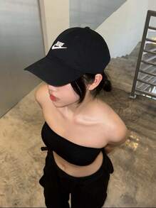 Nike Logo Cotton Baseball Cap, Unisex And Couple Style. - Black - View 1