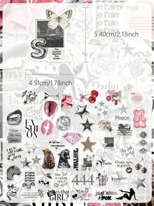 50pcs Silver Lucky Girl Stickers, Waterproof Cartoon Decorative Stickers Scrapbooking, Notebook, Laptop, Luggage, Guitar, Bottle, Phone, - 多色的 - 查看 3