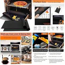 OpenHi Juego de 5 revestimientos para horno para parte inferior del horno, 16 x 24 pulgadas de grosor, antiadherentes, de tefln, sin BPA y PFOA, revestimientos reutilizables para horno para parte - negro -+paquete de 5 - Ver 11