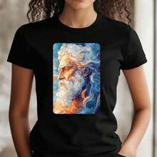 Gott Zeus Van Gogh Premium Women's T-Shirt Cotton High-Quality Printed Casual Shirt With Unique Design In Many Sizes S To 3XL - 黑色 - 查看 6