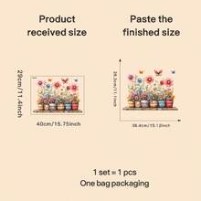 Hình dán hoa mùa xuân trong chậu | Hình dán bướm và hoa hướng dương dán cửa kính, hình dán trang trí cửa hàng, hình dán phòng tắm, trang trí nhà cửa mùa xuân, nhiều màu sắc, tự dính. - Nhiều màu - Xem 12