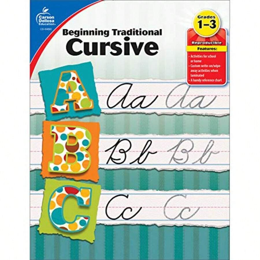 Carson Dellosa Grades 1-3 Beginning Traditional Cursive Handwriting ...