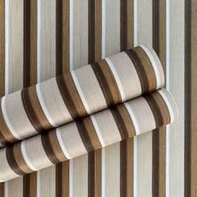 1卷棕色木纹条纹壁纸，白色，自粘式，仿木纹乙烯基薄膜，适用于卧室、客厅、浴室、特色墙、家居装饰、厨房台面、橱柜、家具翻新。易于安装和移除，尺寸：45厘米 x 500/300/100厘米。壁纸、墙贴、房间装饰、墙面装饰 - 彩色 - 查看 7