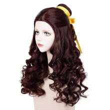 Brown Curly Wig For Women, Long Wavy Princess Wig With Detachable Bun For Halloween Cosplay Costume Party 23.6 Inch,38048024 - 棕色 - 查看 5