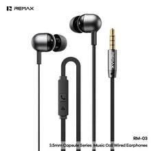 REMAX RM-03 In-Ear Wired Earphones With 3.5mm Android Plug Offer Stereo Sound And In-Line Microphone, Perfect For Commuting, Studying, Or Daily Entertainment, Making It A Thoughtful Ramadan Or Eid Gift. - Dark Night Black - View 5