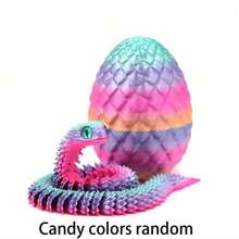 2026 New 30cm Articulated Viper Statue - 3D Printed Soft Posable Snake Toy With Snake Egg, Mythological Creature Design, Home Decor Stress Relief Toy, Suitable For Christmas - Multicolor - View 7