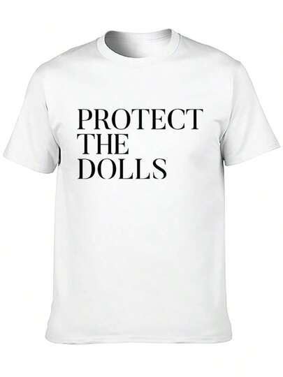 T-shirt "Protégez les poupées" Hommes Femmes Harajuku Esthétique Impression de lettres T-shirt unisexe Coton décontracté de haute qualité Hauts Vêtements