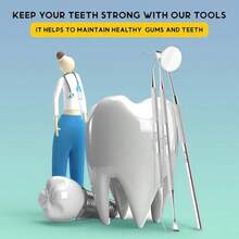 Dental Plaque Remover For Teeth Cleaning Kit For Plaque Removal Tools Including Dentist Mirror For Personal And Home Use - As Pic - View 6