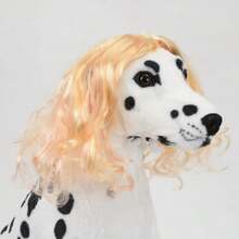 Funny Blonde Curly Dog Wig, Cat Cosplay Wig, Pet Wigs For Halloween, Christmas, Parties, Festivals, Dog Wigs For Small Medium And Large Dogs,  Wigs Cosplay Mardi Gras38049239 - 軍綠色 - 查看 2