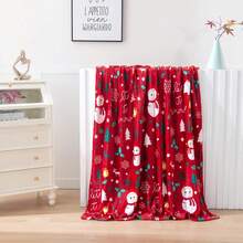 2026 Elegant Comfort Velvet Touch Ultra Plush Christmas Holiday Printed Fleece Throw/Blanket-50 X 60inch, (Reindeer), 50 X 60 Inch (W912) - Red Snowman - 查看 2