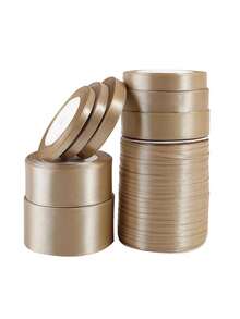 25 Yards Champagne Gold Ribbon Bows, Colorful Ribbons, Polyester Satin Ribbon, Gift Box Ribbon, Jacquard Woven Ribbon - Beige - View 5