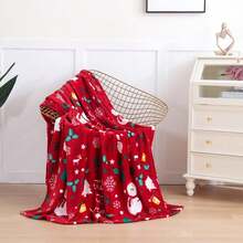 2026 Elegant Comfort Velvet Touch Ultra Plush Christmas Holiday Printed Fleece Throw/Blanket-50 X 60inch, (Reindeer), 50 X 60 Inch (W912) - Red Snowman - 查看 4