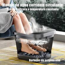 OpenHISpa y masajeador de pies con calentador, gris oscuro, cuenco de bao plegable, control de temperatura, 6 rodillos de masaje, burbujas, vibracin, terapia de luz roja, 39.5 x 36 x 24 cm - como se muestra en la figura - Ver 6
