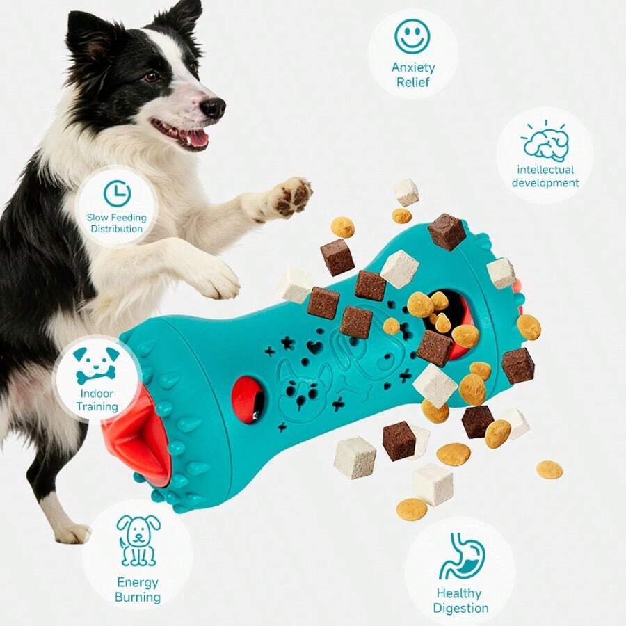 宠物哑铃慢食喂食器，狗狗零食分配器，互动益智玩具