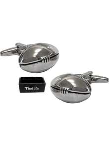 Mancuernillas De Balon Football Americano Plateadas Gemelos Mod. A-133,38073162 - A - Ver 2