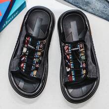 Sandalias de hombre tejidas a mano de moda, zapatos de playa transpirables y antideslizantes para el verano, zapatos casuales de moda para exteriores, pantuflas para el hogar y exteriores - Caqui - Ver 6