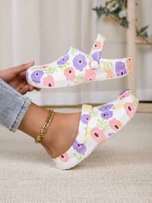 New Women's All-Season Garden Shoes, Adjustable Loose Fit Flat Slippers, Suitable For Bedroom/Travel/Beach - Multicolor - View 2