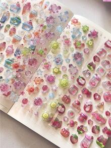 3D立体浮雕贴纸 - 草莓、苹果、饮料、乌龟图案，适用于DIY手机壳、剪贴簿、装饰 - 彩色 - 查看 7