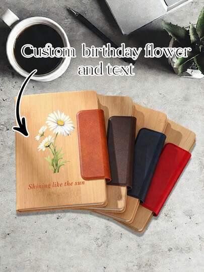 1pc Custom Notebook, A5 Bamboo-Pattern Notebook, Magnetic Clasp Patch Design, Custom Letters, Text, Names, Suitable For Daily Notebooks, Business Notebooks, Study Notebooks, Suitable As Father's Day Gifts, Graduation Season Gifts, Back-To-School Gifts, Company Customized Gifts, Children's Gifts