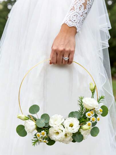 2/6 piezas Aros de corona de metal, decoración de boda, aros florales estilo bohemio de 30 cm para bodas, decoración del hogar, arreglos florales, decoración de despedida de soltera, decoraciones de boda y fiesta, decoración de fondo, aro de flores, decoración artesanal DIY