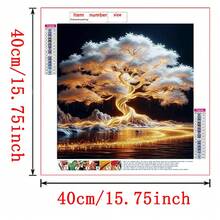 Kit de pintura de diamantes 5D - Mosaico de diamantes completo redondo DIY, artesanía para aliviar el estrés, decoración de pared del hogar, sin marco - Multicolor - Ver 4