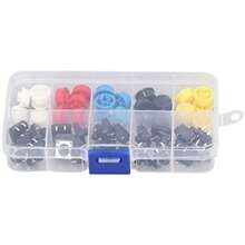 Interruptor Táctil Redondo para ABS Set Botón Pulsador de 4 Pines 25 Piezas Instantáneo para Tacto 12X12X7,3 Mm Interruptores de Botón Pulsador en Miniatura de Círculo Circular(default) - Multicolor - Ver 10