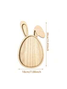 1个印有兔子和彩蛋图案的木质托盘，非常适合盛放复活节装饰品、沙拉、蛋糕、饼干和干果，是复活节、主题派对和生日派对的理想之选。 - 彩色 - 查看 3