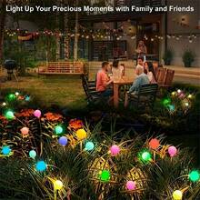 2个多色萤火虫花园插地灯 - LED发光球路径灯，适用于庭院、露台、花园装饰、派对、节日氛围、户外景观照明 - 太陽能螢火蟲地插 - 查看 9
