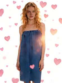 10pcs Disposable Non-Woven Spa Wrap Gown, Lightweight Women Sauna Shower Towel For Beauty Salon And Home Use, Valentine's Day Bathrobe - Multicolor - View 1