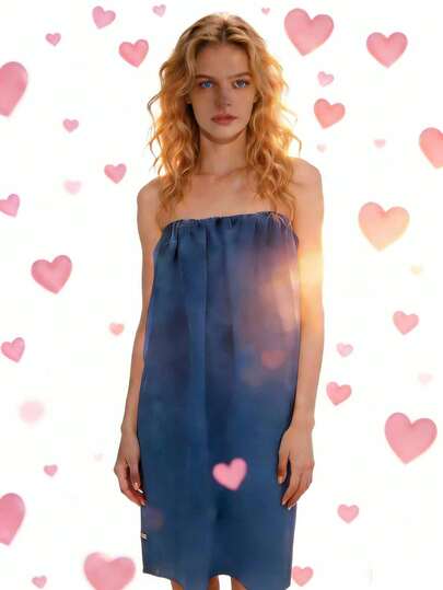 10pcs Disposable Non-Woven Spa Wrap Gown, Lightweight Women Sauna Shower Towel For Beauty Salon And Home Use, Valentine's Day Bathrobe