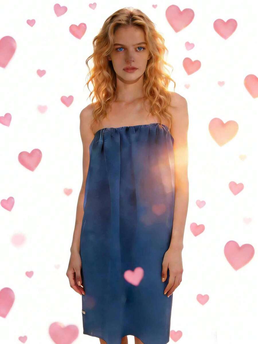 10pcs Disposable Non-Woven Spa Wrap Gown, Lightweight Women Sauna Shower Towel For Beauty Salon And Home Use, Valentine's Day Bathrobe - Multicolor - View 1