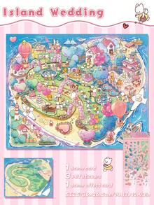 Extra Large Size - Landscape Sticker, Valentine's Day Theme Sticker, Large Size 36*26.5cm, Romantic Island Wedding, Miniature Scene Sticker, 3D Layered Scrapbooking Sticker, Includes 1 Tweezer, Valentine's Day Gift For Girlfriend - Multicolor - View 4