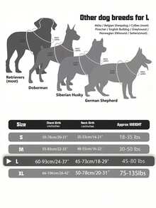 Adjustable No-Pull Tactical Dog Harness With Handle For Large Dogs - Reflective Vest For Labrador Retriever, Siberian Husky, German Shepherd - Durable Polyester Material - Nhiều màu - Xem 2