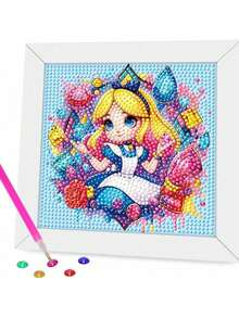 Disney Embroidery Diamond Painting Kit, Includes Tools, Handmade DIY Relaxing Art Decor Gift, Suitable For Valentine's Day, Thanksgiving Gift (The Picture Shows The Finished Product, You Need To Make It Yourself After Purchase) (The Set Includes Canvas, Diamonds, Tool Kit And White Plastic Frame) - Multicolor - View 10