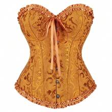 Jutrisujo Corsé de encaje con realce, talla grande, gótico, bustier, princesa, para mujer - 819-Oro - Ver 15