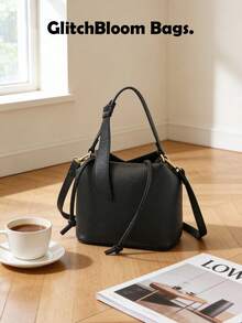 2025 Spring/Summer New Women Fashion Crossbody Bag, Handbag With High-End Vibe, Versatile Mini Bucket Bag For Summer, Minimalist Large Capacity Commuter Shoulder Tote Bag