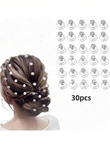 30/40/60pcs Set Rhinestone & Crystal Twist Hair Clips, Includes Rhinestone, Pearl, Flower Hair Clips, Suitable For Wedding, Bride, Prom, Party And Special Occasions (Rhinestone & Pearl & Flower), Hair Clips, Hair Claws, Hair Pins, Hair Clips, Head Accessories, Hair Accessories For Women, Hair Slide, Hair Barrettes,Festival,Birthday - Multicolor - View 10