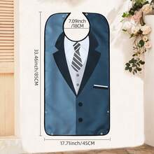 1pc Men's Dining Bib, Business Suit Pattern, Machine Washable, Foldable Pocket Design, Protect Clothing, Suitable For Elderly And Caregivers, Valentine's Day Gift, All Season, Kitchen Accessory - Multicolor - View 15