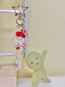 1个Y2K美学串珠绿色哈密瓜汽水星星钥匙扣和韩国汽水钥匙扣 - 均碼 - 查看 3