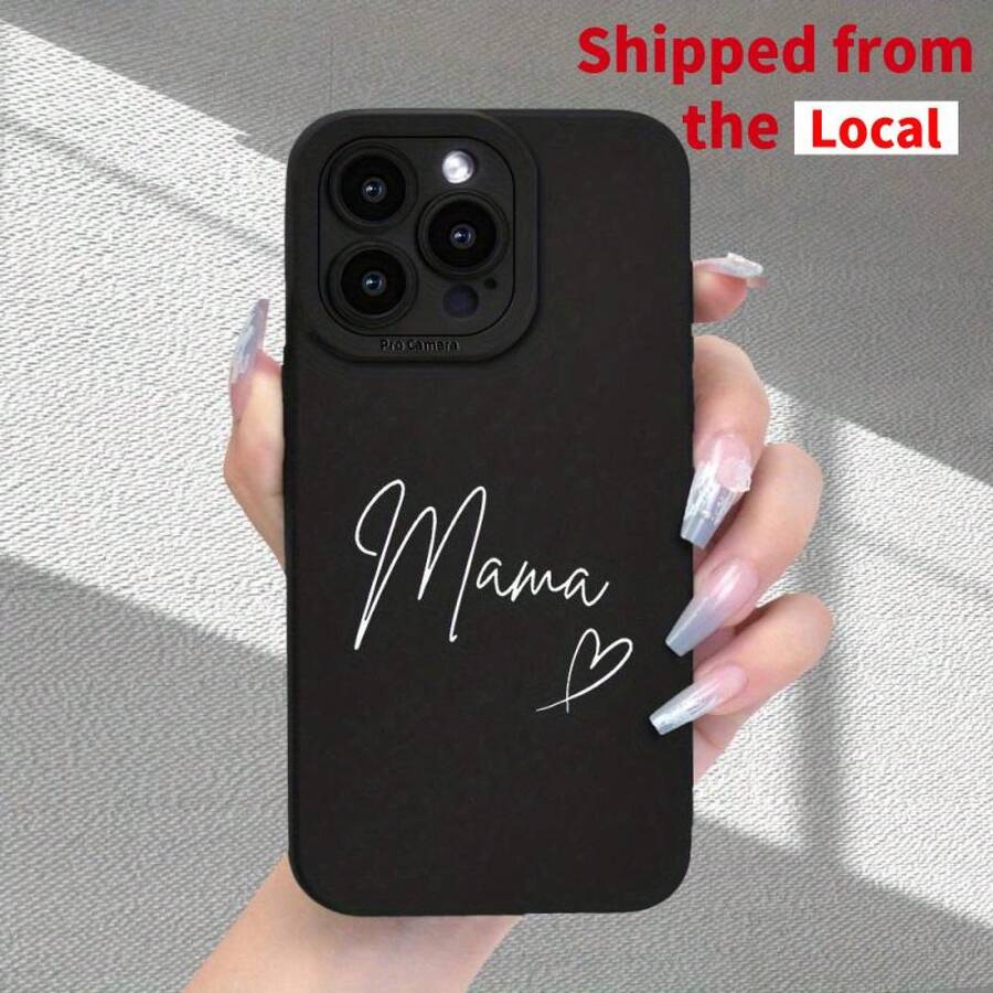 Mama Liebe Muster Handyhülle Premium Matte Textur Neu Heißer Verkauf Vollständiger Kameraschutz Stoßfest Anti-Fingerabdruck Hülle Geeignet für iPhone 16/15/14/13/12/11/X/XR/XS/8/7/SE Mini Plus Pro Max Serie Kann als Geschenk an Familie, Freunde verschenkt werden - Schwarz - Übersicht 1