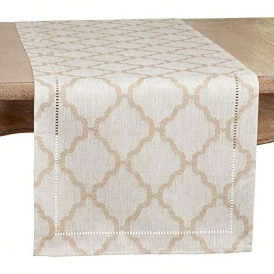 SARO LIFESTYLE Marrakesh Collection - Corredor con Dobladillo Cortado con láser, 16 x 108 Pulgadas, Color Gris Pardo(Marrón topo 16"x108") - Multicolor - Ver 1