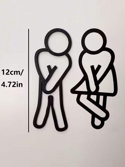 1 par (2 st) roliga badrumsskyltar - signaler för herr- och damtoaletter - dörrdekorationer för herr- och damtoaletter