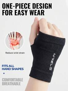 1 par de soportes para muñeca WRELS, transpirables y cómodos, disponibles en 3 colores, adecuados para fitness, deportes, protección de muñeca, baloncesto y actividades al aire libre - respirable - Ver 6