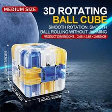 3D Rolling Ball Maze Cube – Dual-Player Logic Puzzle Game For Kids , Brain Teaser With Moving Tracks & Steel Balls, Competitive Vs Solo Mode, STEM Focus & Stress Relief Toy For Ages 3+ - Multicolor - View 11