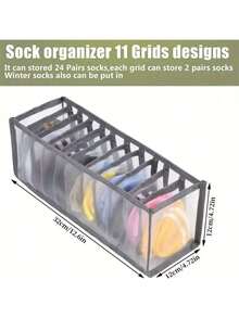 可折叠抽屉收纳盒，内衣、袜子、胸罩收纳盒，圣诞节、万圣节、感恩节礼物 - 彩色 - 查看 3