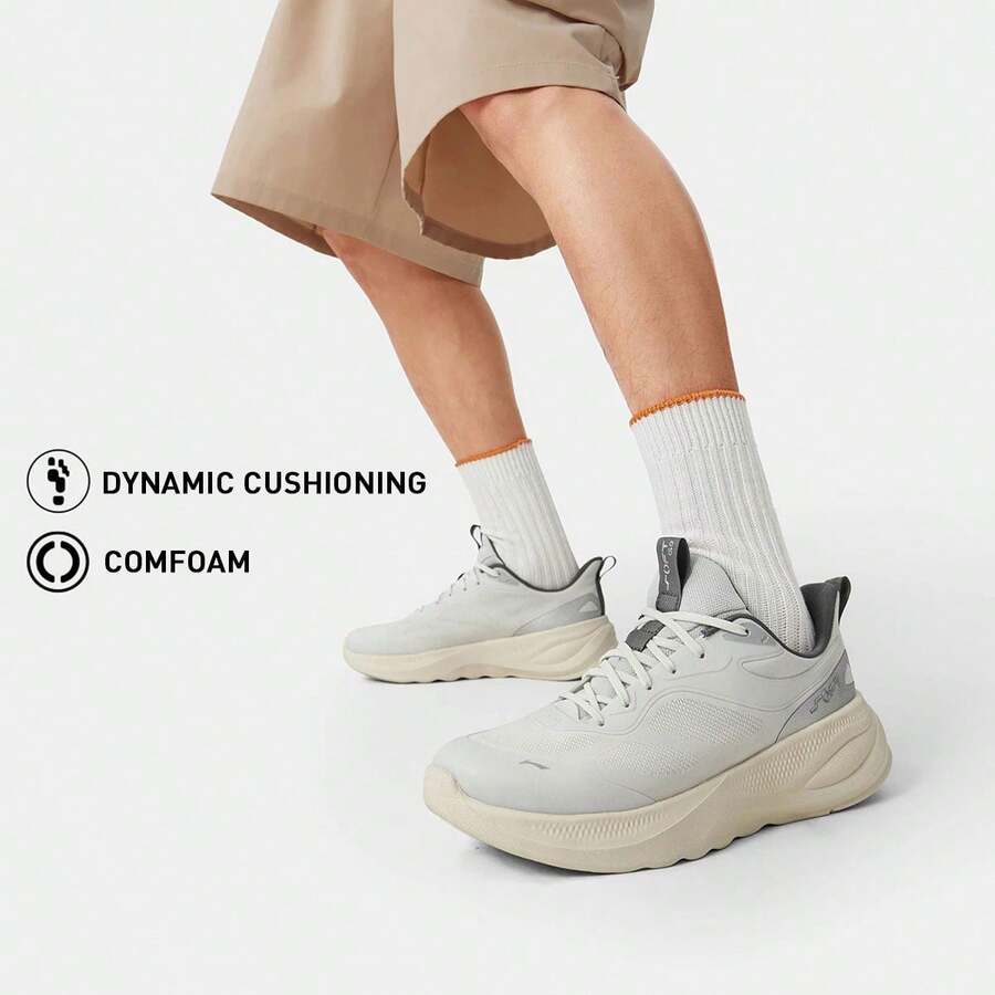 Li-Ning Men's SOFT GO 2 V4 Memory Foam Lace-Up Casual Shoes, Lifestyle Casual Classic Shoes, Commuting Fashion, AGLV091 - Light Lime - View 1