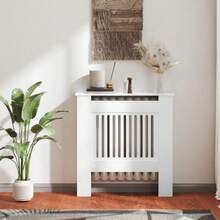 HOMCOM Radiator Cover With Horizontal Slats, White, For Living Room Or Bedroom, 78 X 19 X 81 Cm - 白色 - 查看 7