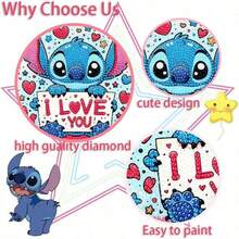 刺绣钻石画套装，包含工具，手工DIY放松艺术装饰礼品，适合情人节、感恩节礼物（图片展示的是成品，购买后需要您自己制作）（套装包含画布、钻石、工具包和白色塑料框） - 彩色 - 查看 3