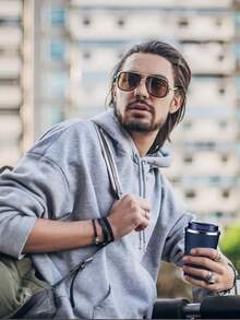 1pc Stainless Steel Mug Fashion Car Travel Mug Silicone Cover Flip Coffee Cup. - Multicolor - View 10