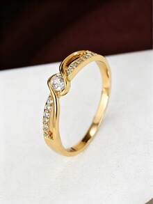 1pc Minimalist Luxury Dual-Track Wrapped Design Everyday Versatile Ring Accessory - Ring - View 8